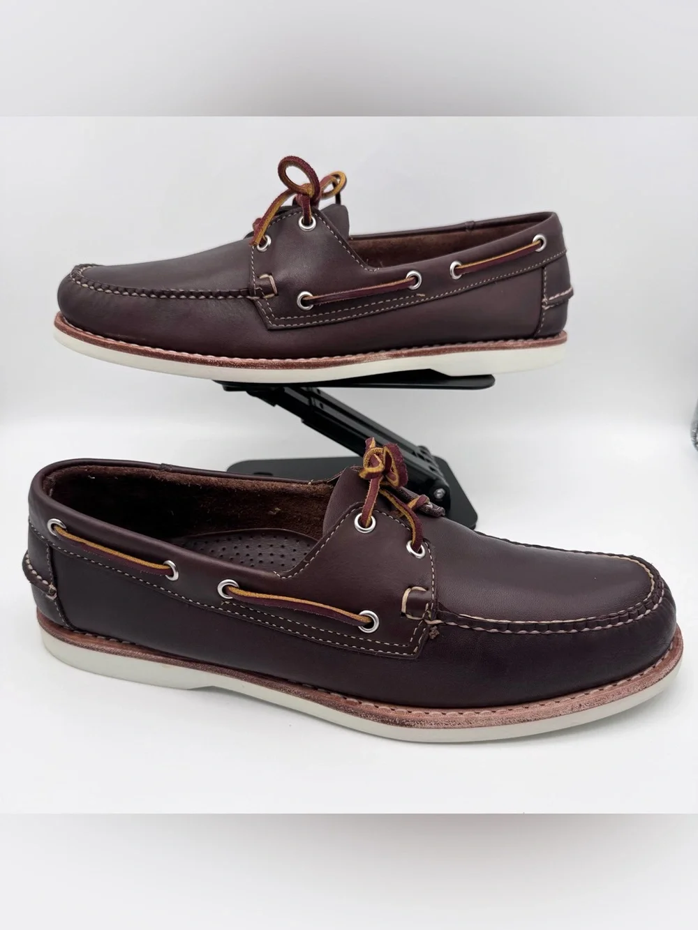 Mark McNairy for G.H. Bass Hingham Brown Leather Boat Shoes Men Size 11.5 D
